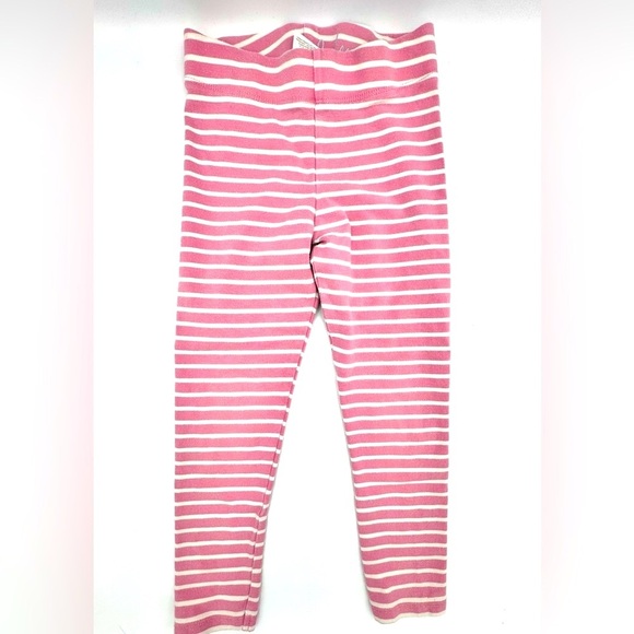 Mini Boden Pink and White Striped “Fun” Leggings Sz 5-6Y - Picture 2 of 5